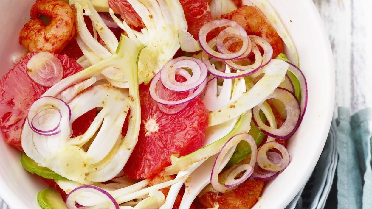 Recette Salade de pomelos aux crevettes