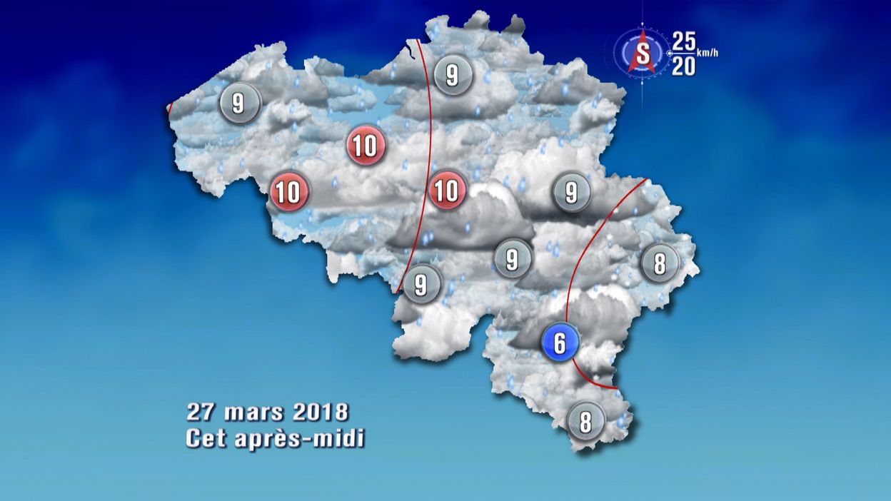 Météo de ce mardi succession de zones de pluie