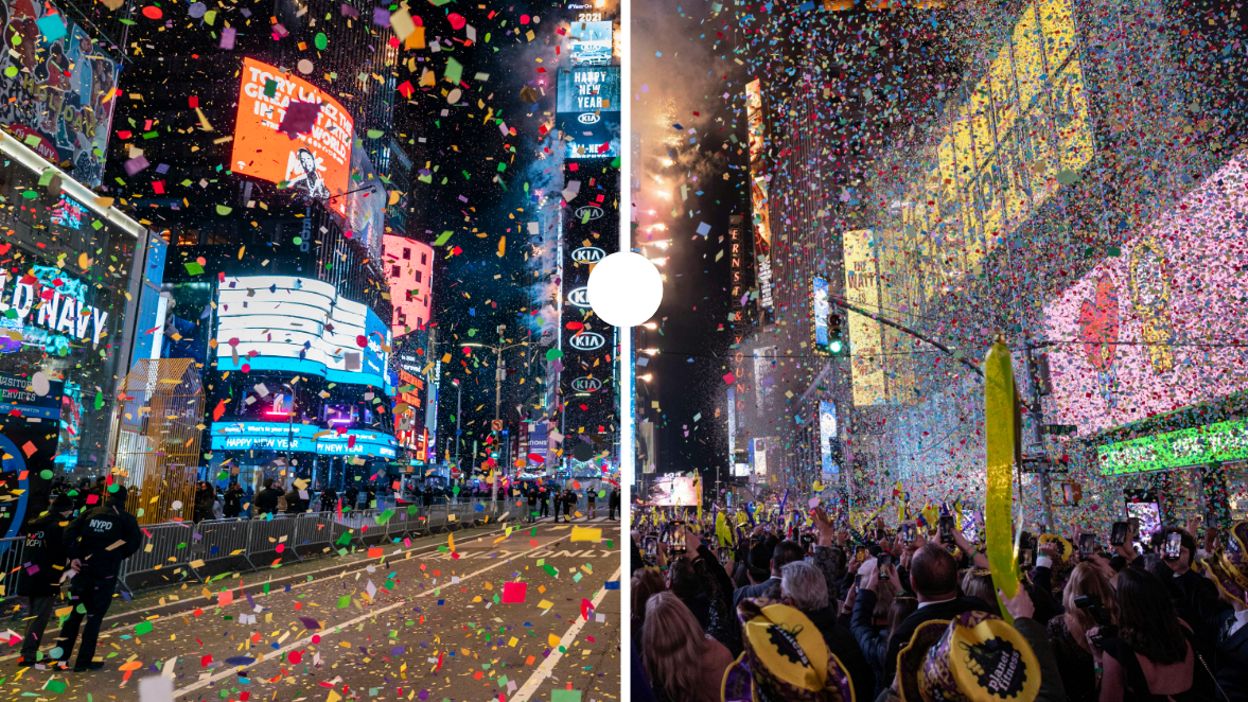 the images of New Years Eve 2021 and 2022 which show that in one year, the situation has nevertheless improved