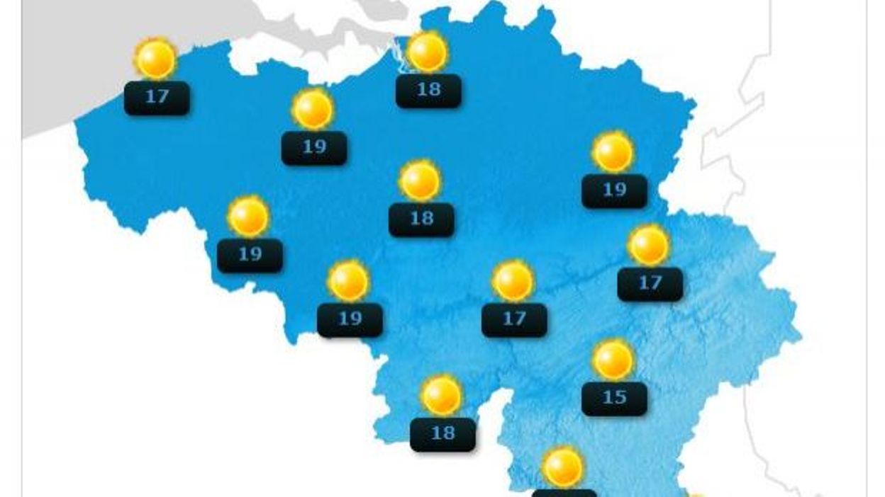 Météo: le soleil continue de régner sur l'ensemble de la Belgique