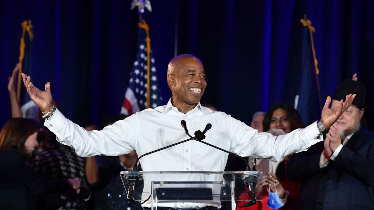 African-American Democrat Eric Adams wins New York City Hall