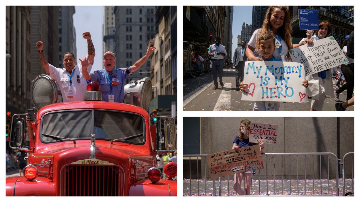 New York celebrates its “essential workers” under a shower of confetti