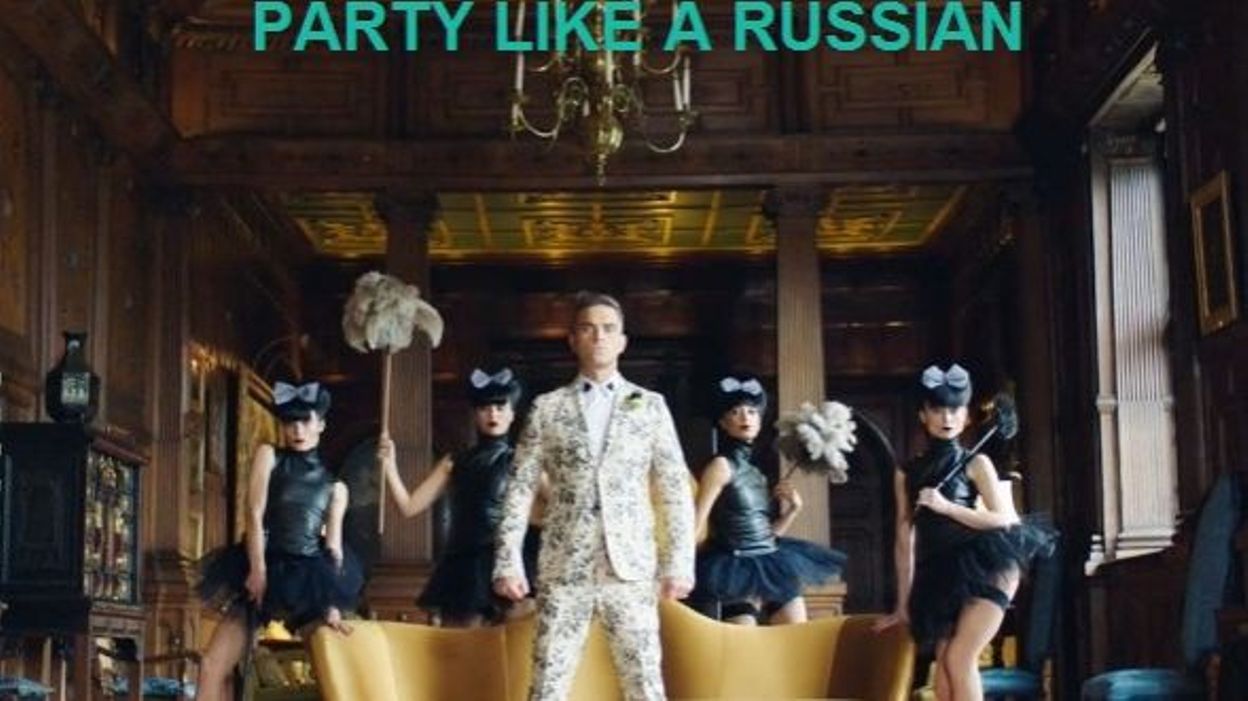 Party like finger up. Робби Уильямс Party like. Робби Уильямс пати лайк рашен. Робби Уильямс Russian Party. Робин Уильямс Party like Russian.