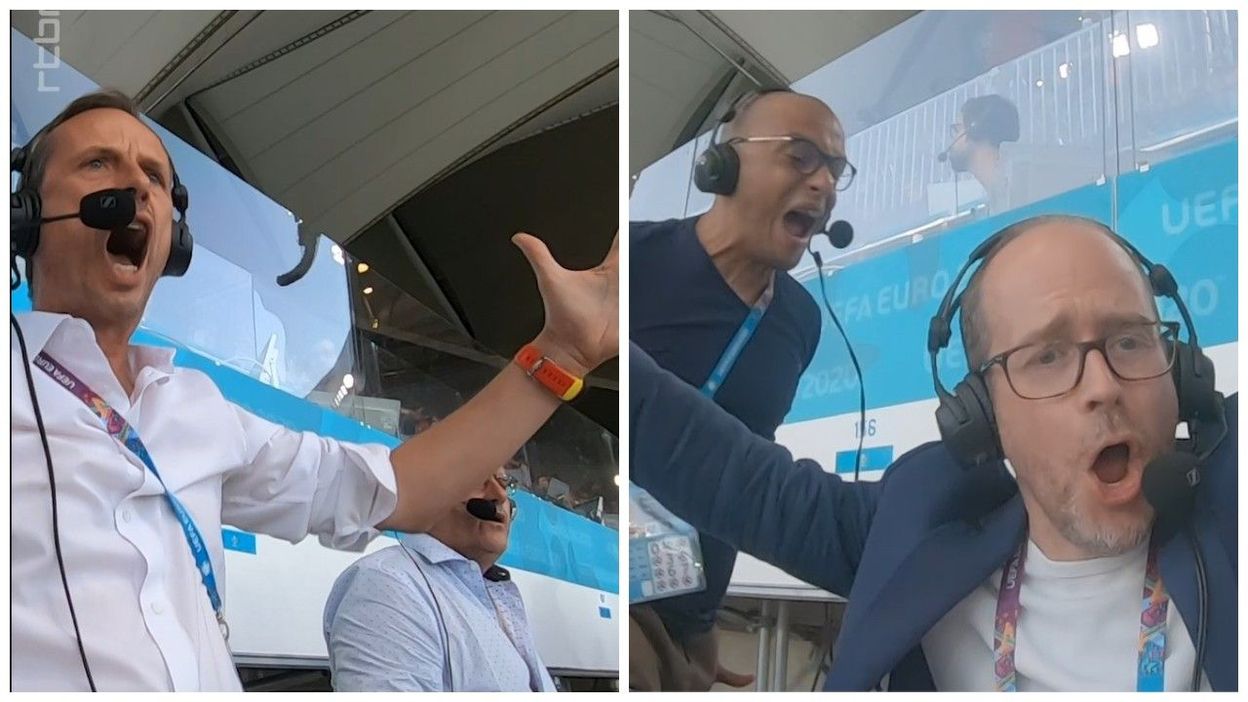Le bonheur de nos commentateurs RTBF au moment du but de ...