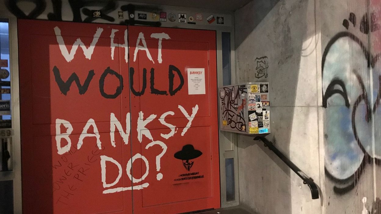 Les œuvres de l'exposition "Banksy unauthorized" à Ixelles