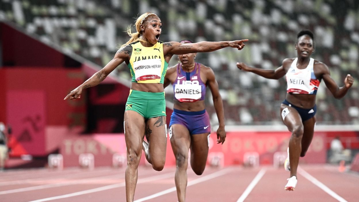Jamaican 100m trio, Thompson-Herah won the Olympic record gold medal