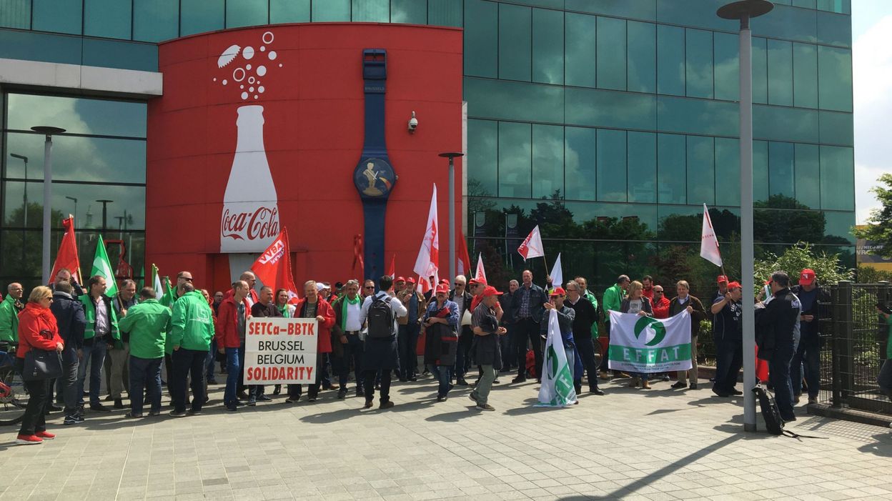 Coca Cola Action De Protestation Des Travailleurs Belges Et Europeens
