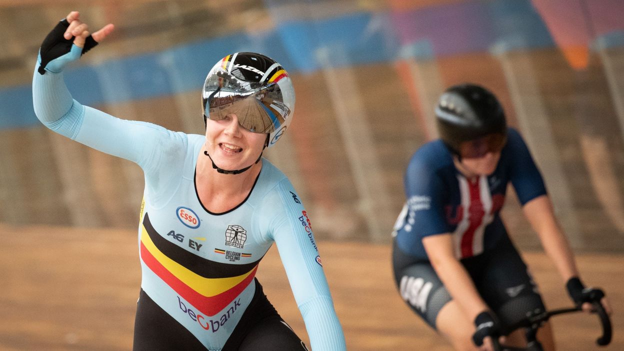 Lotte Kopecky world champion in the points race at the Roubaix velodrome