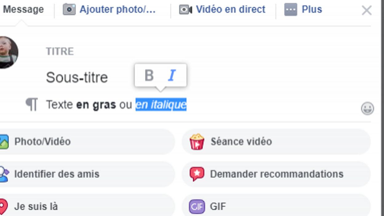 Titre Gras Italique Liste Facebook Deploie Un Editeur Pour Formater Vos Publications Dans Les Groupes