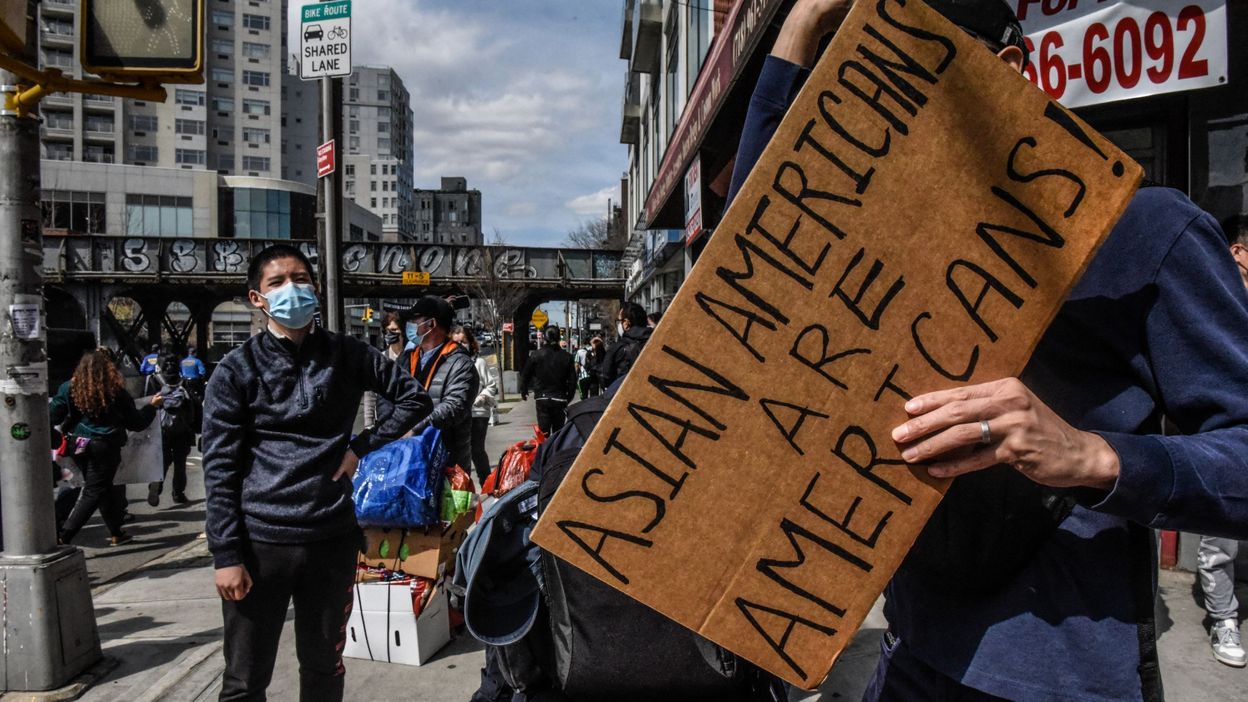 protests in New York against anti-Asian violence