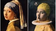 Dans sa série Modern Icons, Harry Fayt revisite de grands classiques de l'histoire de l'art, ici "La jeune fille à la perle" de Vermeer Dans sa série Modern Icons, Harry Fayt revisite de grands classiques de l'histoire de l'art, ici "La jeune fille à la perle" de Vermeer
