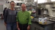 Virginie Verjans et Jean-Yves Monville, le chef de l'hôtel où loge l'équipe BMC Virginie Verjans et Jean-Yves Monville, le chef de l'hôtel où loge l'équipe BMC