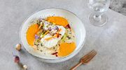 Recette : lotte à l'armoricaine, risotto de couteaux et céleri Recette : lotte à l'armoricaine, risotto de couteaux et céleri