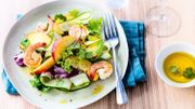 Recette : Salade de nectarines, crevettes et courgettes