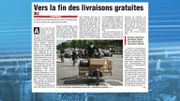 Vers la fin des livraisons gratuite Vers la fin des livraisons gratuite