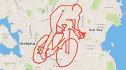 David Taylor est à la fois cycliste et artiste: ce dessin est son premier GPS drawing... David Taylor est à la fois cycliste et artiste: ce dessin est son premier GPS drawing...