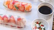 Recette : Rouleaux de printemps aux fraises rondes Recette : Rouleaux de printemps aux fraises rondes