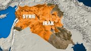 L'Etat islamique s'étend sur (des parties de) 16 provinces d'Irak et de Syrie (en orange) L'Etat islamique s'étend sur (des parties de) 16 provinces d'Irak et de Syrie (en orange)