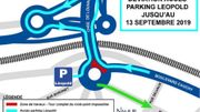 Un petit détour s'impose avant d'atteindre le parking Léopold. Un petit détour s'impose avant d'atteindre le parking Léopold.