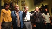 Tahar Ben Jelloun fort applaudi à l'issue du spectacle à l'Hôpital Notre-Dame à la Rose Tahar Ben Jelloun fort applaudi à l'issue du spectacle à l'Hôpital Notre-Dame à la Rose