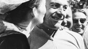 Jan Adriaensens en jaune après la 6ème étape du Tour 1960 (Saint-Malo - Lorient), le 2 juillet Jan Adriaensens en jaune après la 6ème étape du Tour 1960 (Saint-Malo - Lorient), le 2 juillet