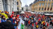 Euro 2016: une marée belge déferle sur Lille et sa fan zone (photos et vidéos) Euro 2016: une marée belge déferle sur Lille et sa fan zone (photos et vidéos)