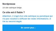 Capture d'écran du Decodex sur le site nordpresse.be Capture d'écran du Decodex sur le site nordpresse.be