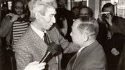 Hergé et Tchang Tchong-Jen à leurs retrouvailles à Bruxelles, en mars 1981 Hergé et Tchang Tchong-Jen à leurs retrouvailles à Bruxelles, en mars 1981