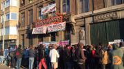 Une centaine de sympathisants sont mobilisés ce mardi matin devant le squat. Une centaine de sympathisants sont mobilisés ce mardi matin devant le squat.