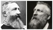 À gauche, Léopold II, roi des Belges entre 1855 et 1909. À droite, Auguste Rodin, photographié en 1902 par Charles Beresford. À gauche, Léopold II, roi des Belges entre 1855 et 1909. À droite, Auguste Rodin, photographié en 1902 par Charles Beresford.