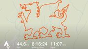 Martyn Driscoll et Alan Stone ont parcouru 44 km au Pays de Galles pour créer ce dragon gallois. La course leur a pris plus de huit heures. Martyn Driscoll et Alan Stone ont parcouru 44 km au Pays de Galles pour créer ce dragon gallois. La course leur a pris plus de huit heures.