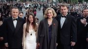 Jane Campion et les acteurs de "La Leçon de piano", Harvey Keitel, Holly Hunter, et Sam Neill, en 1993 à la montée des marches de Cannes Jane Campion et les acteurs de "La Leçon de piano", Harvey Keitel, Holly Hunter, et Sam Neill, en 1993 à la montée des marches de Cannes