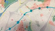 Ce croquis, inspiré de l'atlas archéologique de Bruxelles, montre que le tracé du métro frôle ou traverse des zones intéressantes. Ce croquis, inspiré de l'atlas archéologique de Bruxelles, montre que le tracé du métro frôle ou traverse des zones intéressantes.
