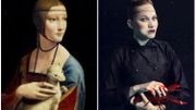 Dans sa série Modern Icons, Harry Fayt revisite de grands classiques de l'histoire de l'art, ici "La dame à l'hermine" de Léonard De Vinci Dans sa série Modern Icons, Harry Fayt revisite de grands classiques de l'histoire de l'art, ici "La dame à l'hermine" de Léonard De Vinci