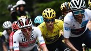 Tadej Pogacar avec Egan Bernal et Primoz Roglic sur le Tour de France. Tadej Pogacar avec Egan Bernal et Primoz Roglic sur le Tour de France.