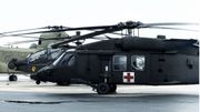Un Black Hawk de secours parmi les autres hélicoptères présents ce mardi sur la base de Chièvres Un Black Hawk de secours parmi les autres hélicoptères présents ce mardi sur la base de Chièvres