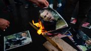 Manifestation à Istanbul contre Emmanuel Macron et la republication des caricatures de Mahomet Manifestation à Istanbul contre Emmanuel Macron et la republication des caricatures de Mahomet