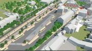 Voici à quoi devrait ressembler la future gare des bus: en haut à droit, la place Henri Berger. A gauche, la ligne de chemin de fer et les quais partagés entre le TEC et la SNCB. Voici à quoi devrait ressembler la future gare des bus: en haut à droit, la place Henri Berger. A gauche, la ligne de chemin de fer et les quais partagés entre le TEC et la SNCB.