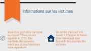 Le centre de crise conseille deux voies pour obtenir des informations si vous cherchez une connaissance ou un membre de votre famille. Le centre de crise conseille deux voies pour obtenir des informations si vous cherchez une connaissance ou un membre de votre famille.