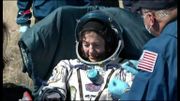 Retour sur terre de Jessica Meir, biologiste marine, membre de l'équipage sortant de l'ISS Retour sur terre de Jessica Meir, biologiste marine, membre de l'équipage sortant de l'ISS