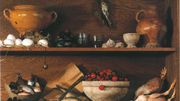 Reconstitution du garde-manger de l'Hôtel des Trois Rois au 15e siècle, à la manière d'une nature morte, sur base du contenu des latrines fouillées dans les années 95-2000. Reconstitution du garde-manger de l'Hôtel des Trois Rois au 15e siècle, à la manière d'une nature morte, sur base du contenu des latrines fouillées dans les années 95-2000.