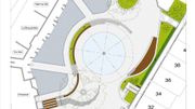 La nouvelle place des Wallons, plus ouverte, verdurisée, avec un fontaine au centre de l'espace circulaire et une petite scène permanente sur la droite, pour la tenue de concerts et de spectacles. La nouvelle place des Wallons, plus ouverte, verdurisée, avec un fontaine au centre de l'espace circulaire et une petite scène permanente sur la droite, pour la tenue de concerts et de spectacles.