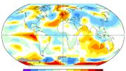 Carte des anomalies de températures au mois de juillet 1976 - données de la NASA Carte des anomalies de températures au mois de juillet 1976 - données de la NASA