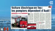 Dans La Dernière Heure: Voiture électrique en feu : les pompiers dépendent d'Audi Dans La Dernière Heure: Voiture électrique en feu : les pompiers dépendent d'Audi