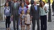 La princesse Letizia, le prince Felipe, leurs enfants, le roi et la reine, ainsi que la princesse Elena photographiés en 2014 La princesse Letizia, le prince Felipe, leurs enfants, le roi et la reine, ainsi que la princesse Elena photographiés en 2014
