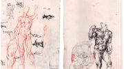 Carnet de recherche - encre de chine, sanguine et graphite sur papier (25cm de hauteur) Carnet de recherche - encre de chine, sanguine et graphite sur papier (25cm de hauteur)
