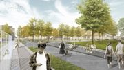Illustration du futur parc de la porte de Ninove. Illustration du futur parc de la porte de Ninove.