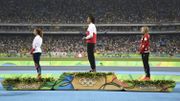 Un podium "moderne", celui de Nafi Thiam à Rio, en 2016 Un podium "moderne", celui de Nafi Thiam à Rio, en 2016