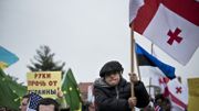 Manifestation contre l'intervention russe en Crimée à Tbilissi Manifestation contre l'intervention russe en Crimée à Tbilissi