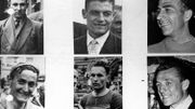 6 coureurs de l'équipe belge de 1957: Marcel Janssens, Jan Adriaensens, Joseph Cerami, Desire Keteleer, Joseph Planckaert et Alfred De Bruyne. 6 coureurs de l'équipe belge de 1957: Marcel Janssens, Jan Adriaensens, Joseph Cerami, Desire Keteleer, Joseph Planckaert et Alfred De Bruyne.